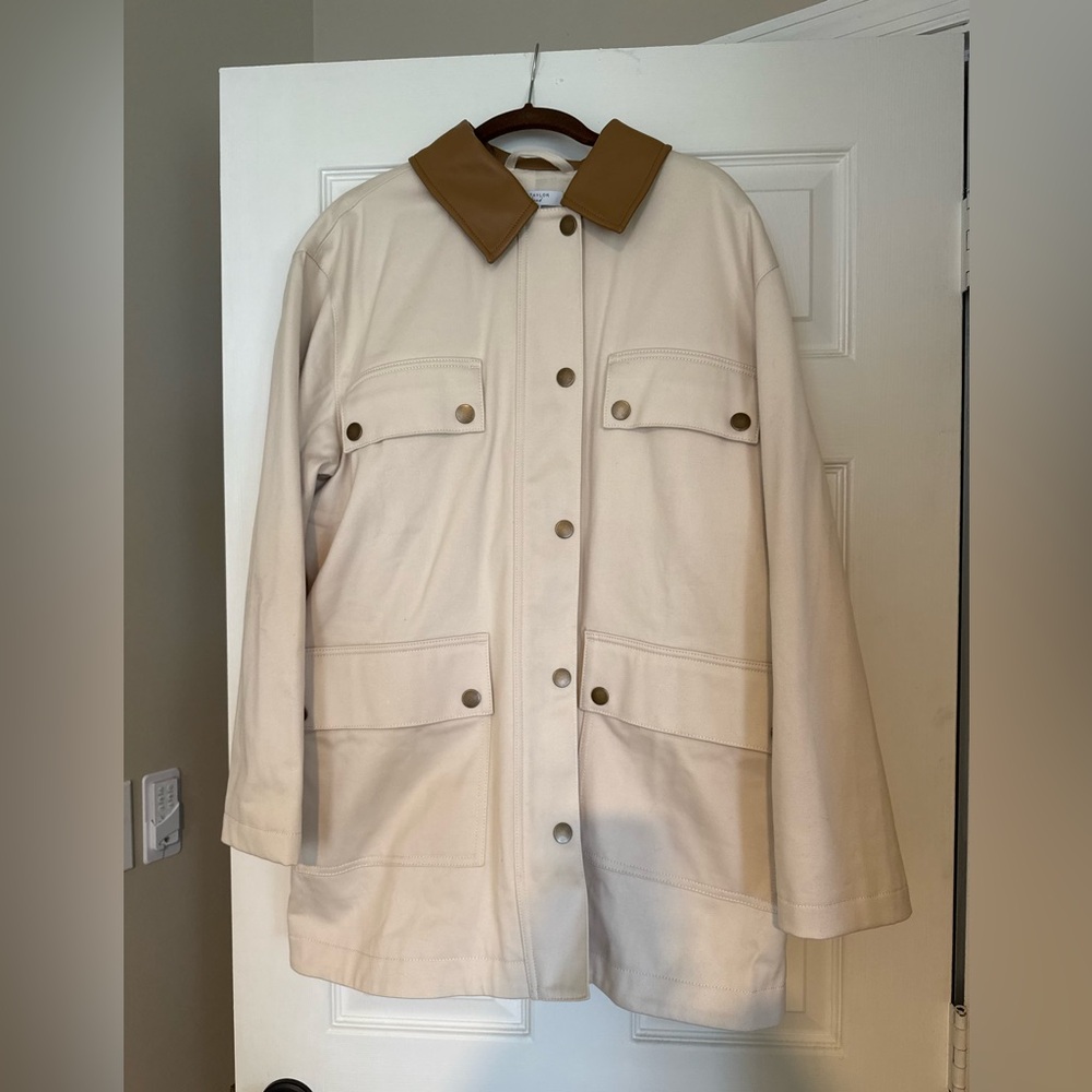 NWOT** Ann Taylor Weekend Collection Faux Leather Collared - Picture 3 of 5